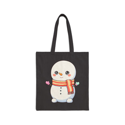 Snowman Christmas Tote Bag for Holiday Gift Shopping