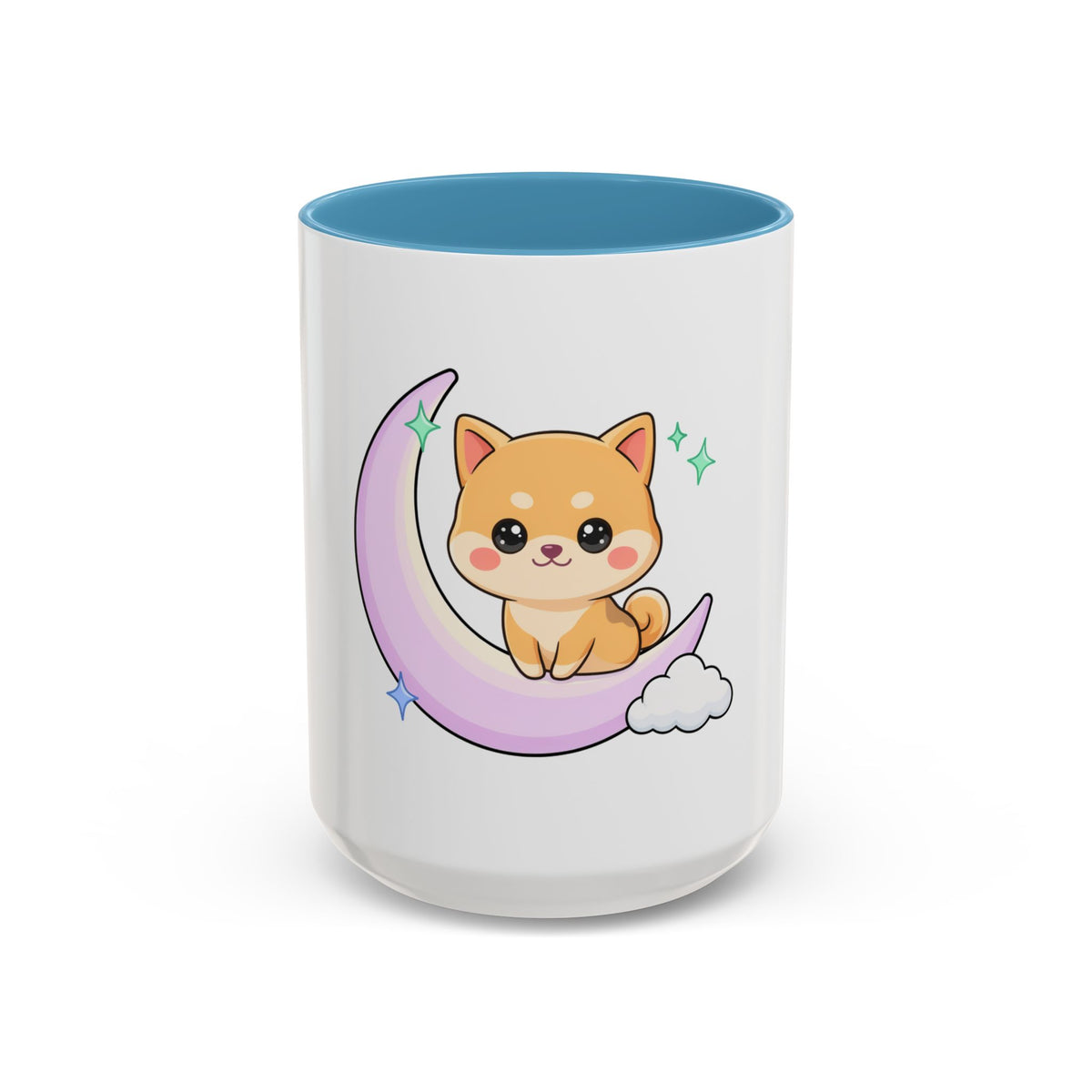 Kawaii Shiba Inu Accent Coffee Mug, Moon Puppy Gift