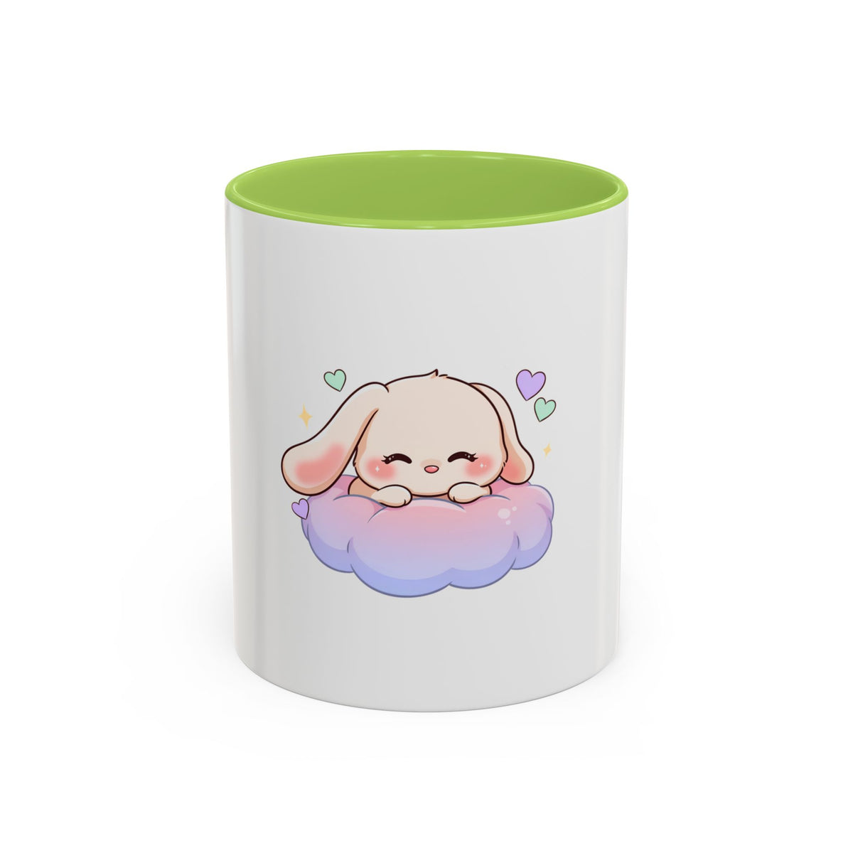 Kawaii Bunny Accent Coffee Mug, Dreamy Cute Animal Gift