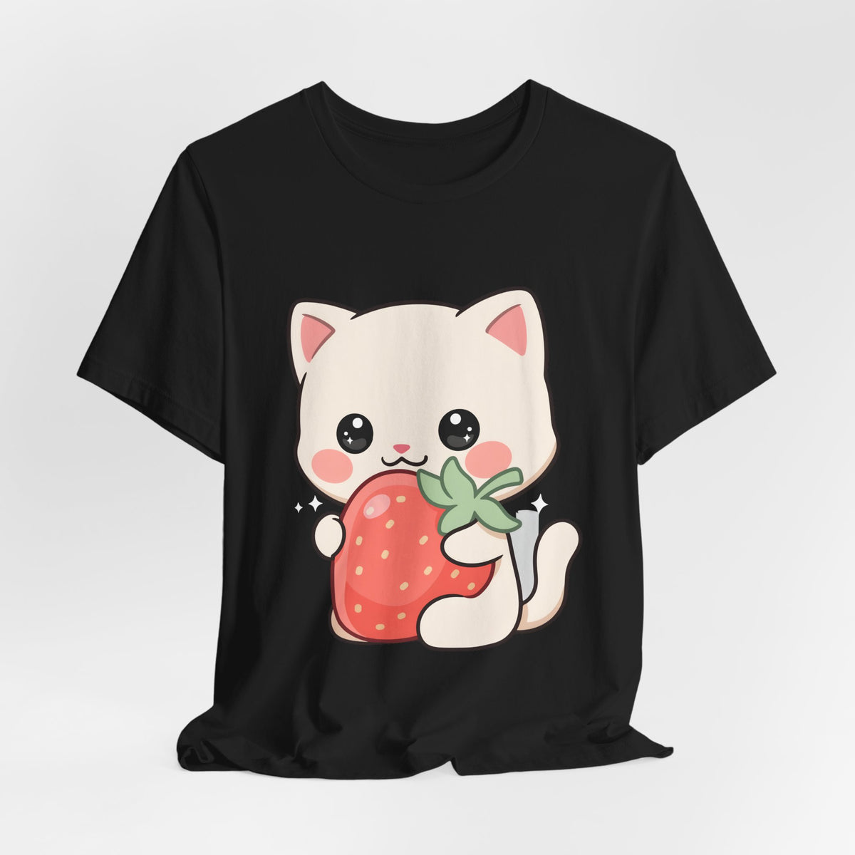 Kawaii Cat Strawberry T-Shirt, Cute Cat Lover Gift