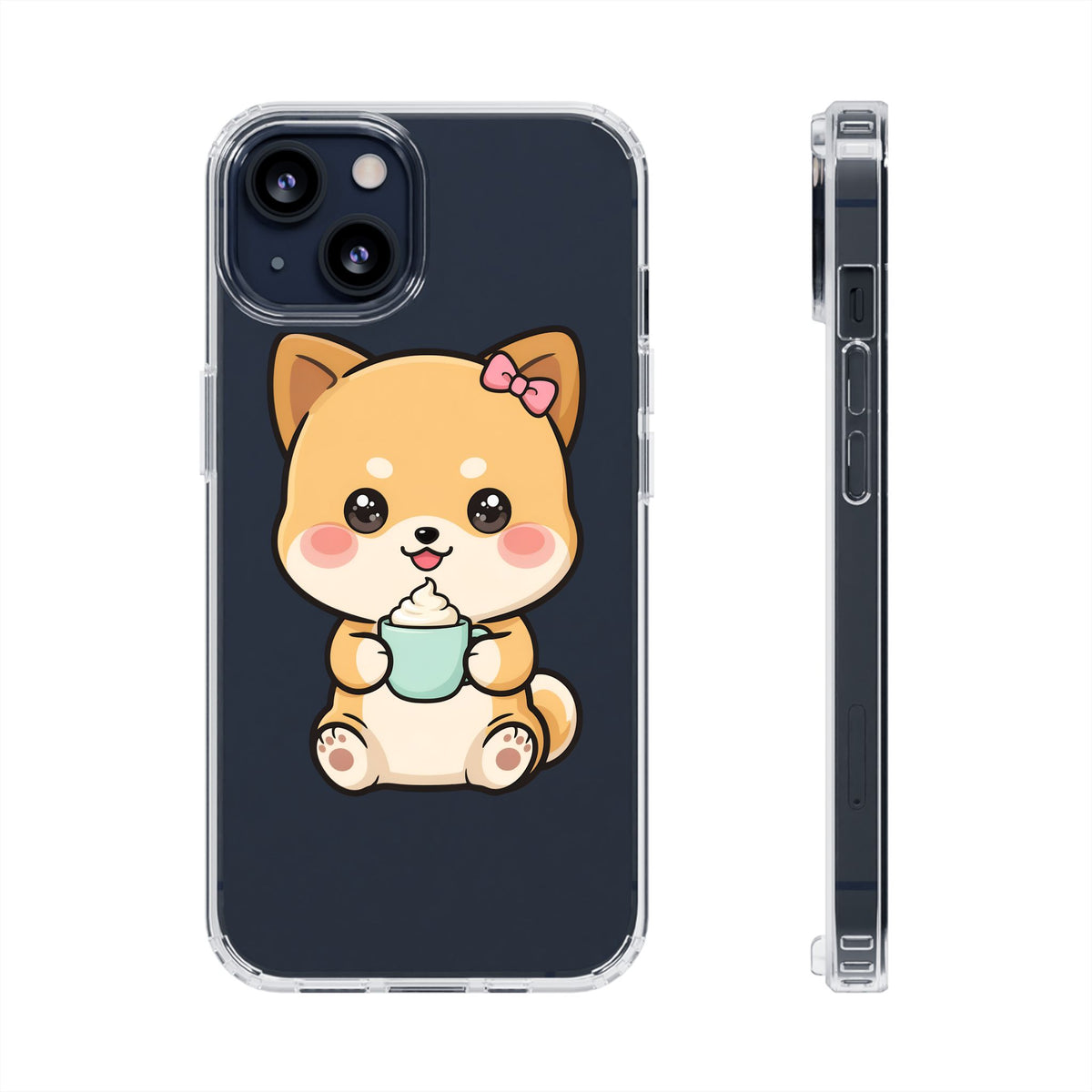 Kawaii Shiba Inu Phone Case with Latte