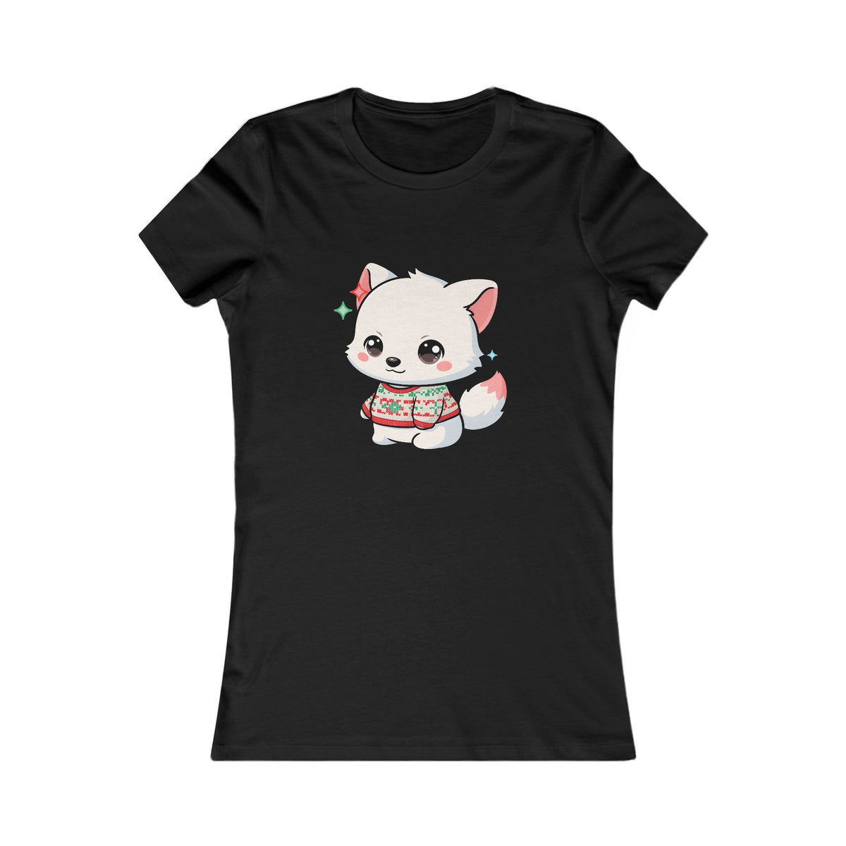 Kawaii Arctic Fox Christmas Tee for Cute Holiday Fans