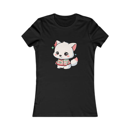 Kawaii Arctic Fox Christmas Tee for Cute Holiday Fans