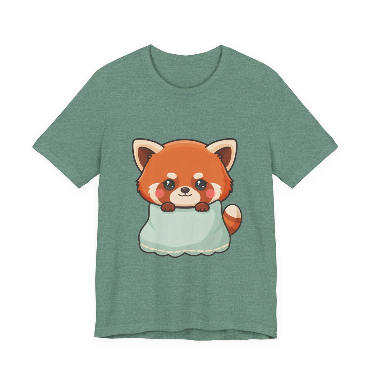 Kawaii Red Panda T-Shirt, Cozy Blanket Chibi Animal Tee