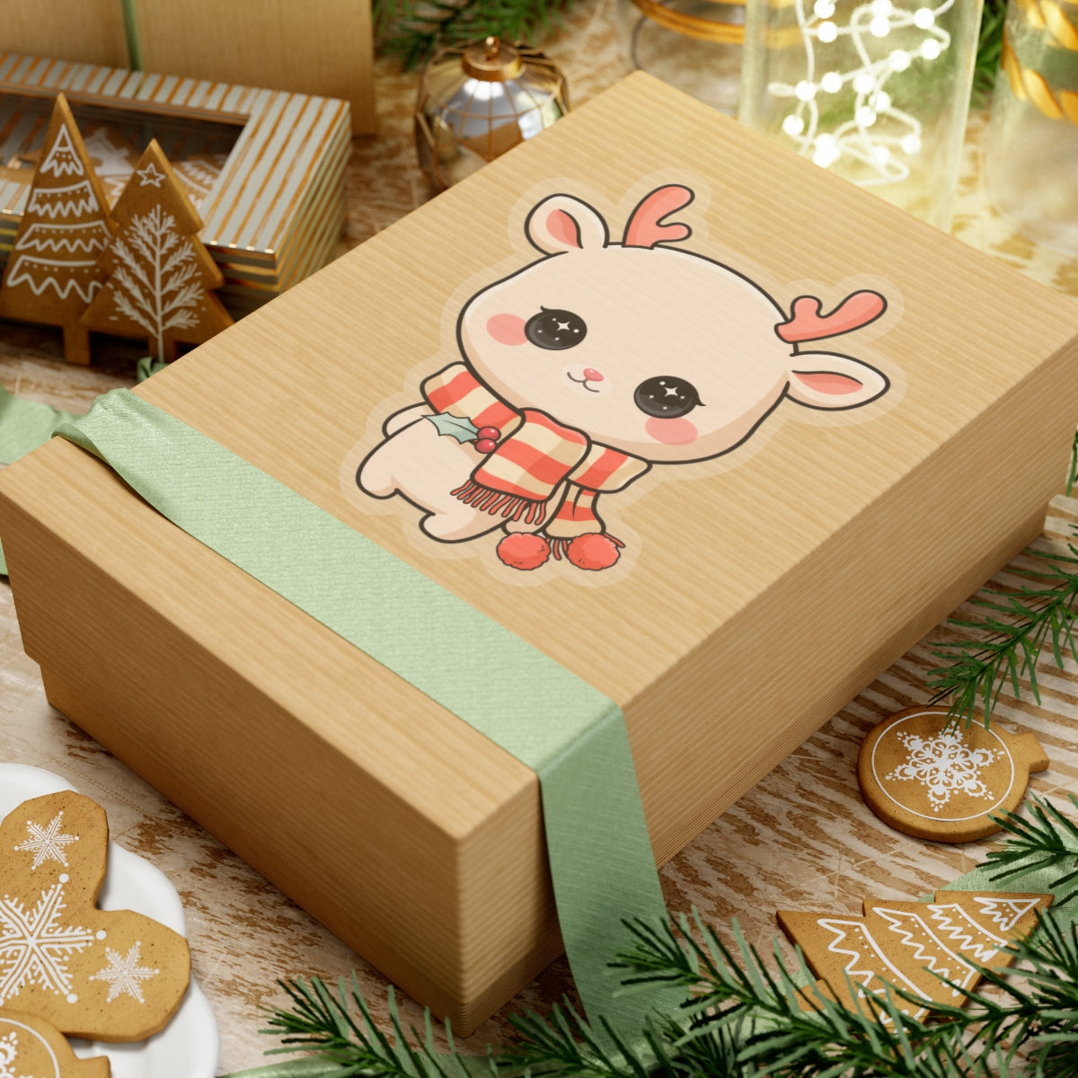 Kawaii Reindeer Sticker, Cute Christmas Gift for Journals
