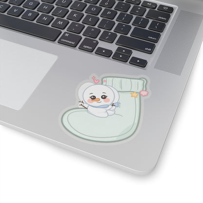 Kawaii Snowman Christmas Sticker for Cozy Holiday Cheer