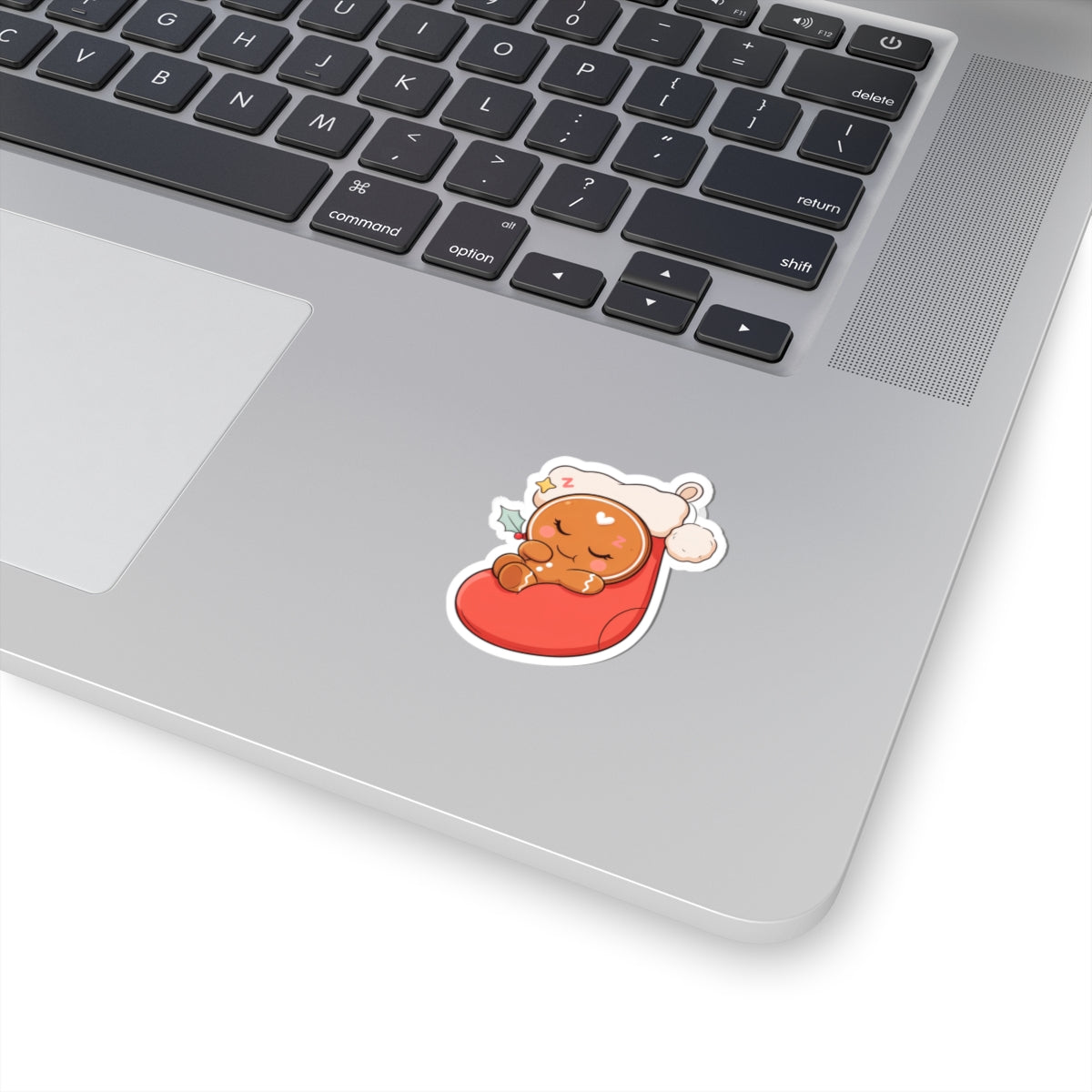 Sleeping Gingerbread Man Christmas Sticker