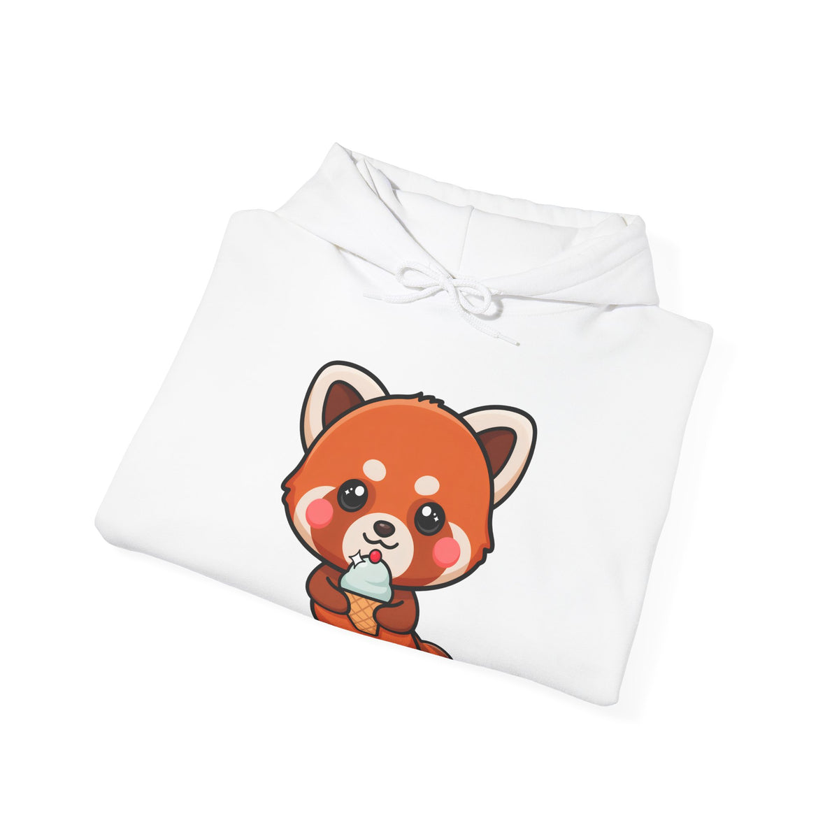 Red Panda Ice Cream Hoodie, Kawaii Animal Sweatshirt