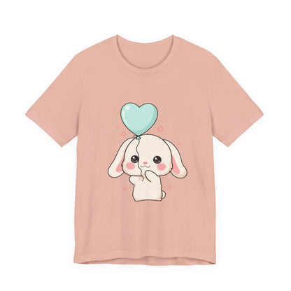 Kawaii Bunny T-Shirt with Balloon – Cute Chibi Rabbit Tee