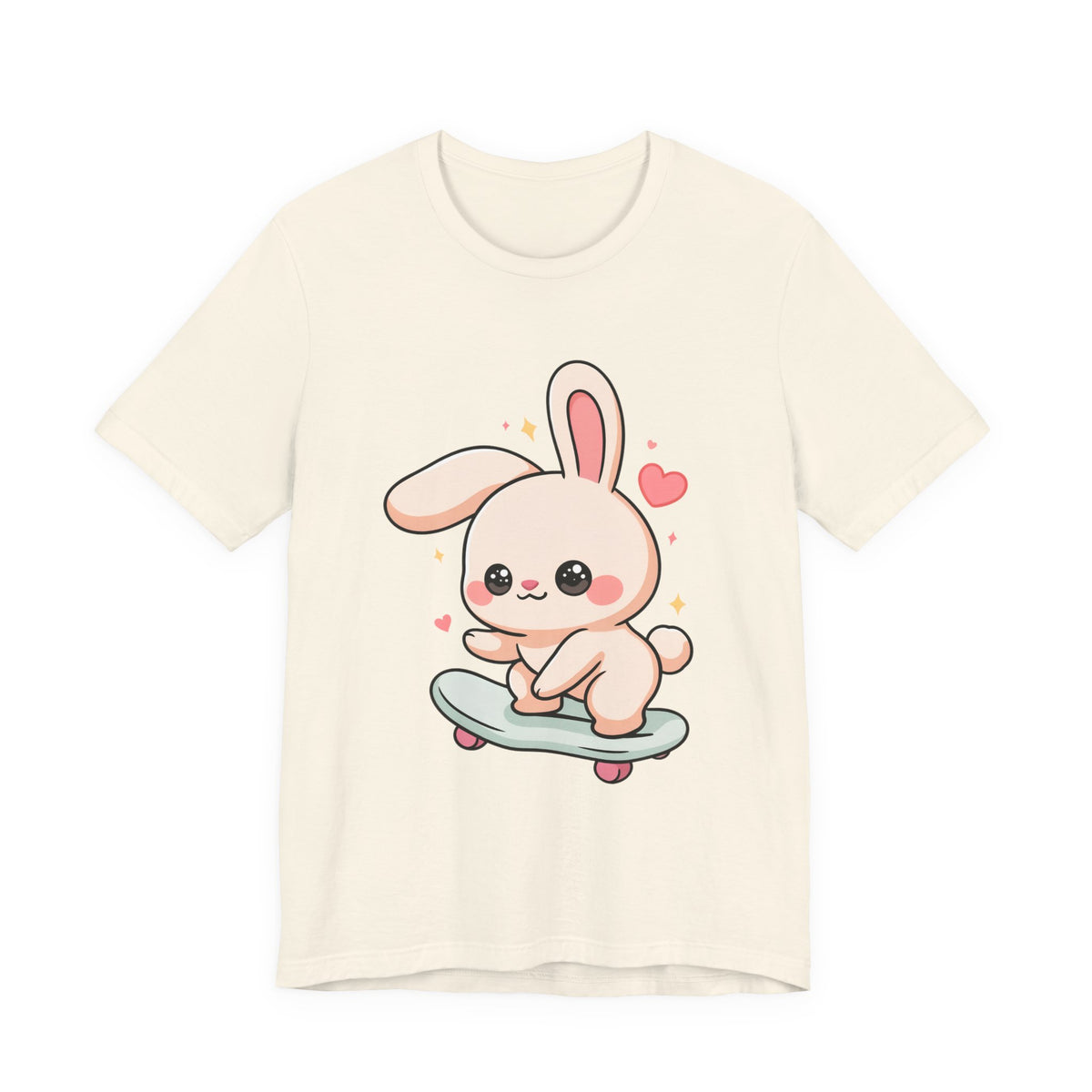Kawaii Bunny Skateboard T-Shirt for Cute Style Fans