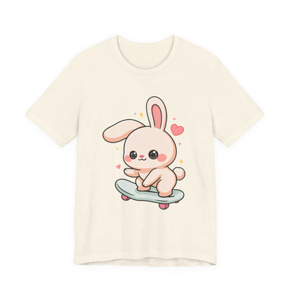 Kawaii Bunny Skateboard T-Shirt for Cute Style Fans