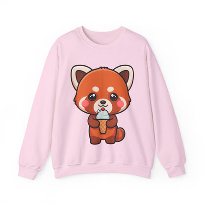 Kawaii Red Panda Sweatshirt, Cute Ice Cream Animal Crewneck