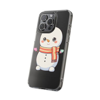 Kawaii Snowman Phone Case – Cute Christmas Clear Case
