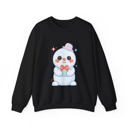 Kawaii Snowman Christmas Sweatshirt, Cute Holiday Gift