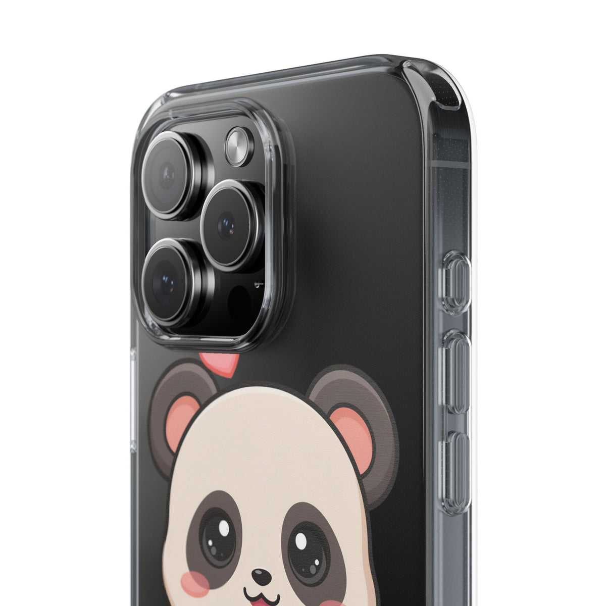 Kawaii Panda Sushi Phone Case, Clear Impact-Resistant Case