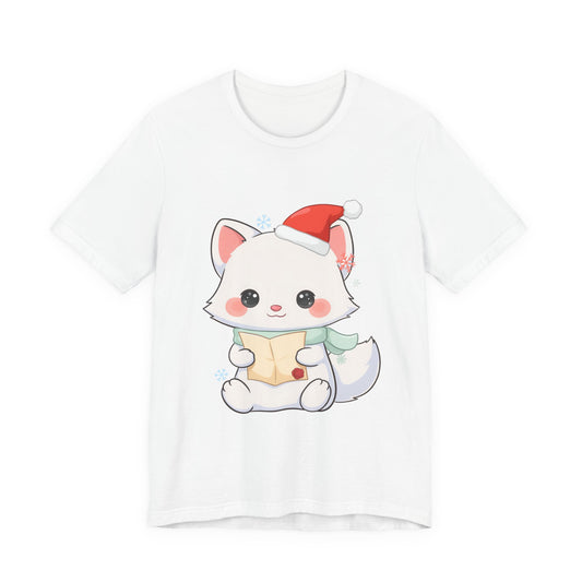 Christmas Arctic Fox T-Shirt for Cozy Holiday Readers