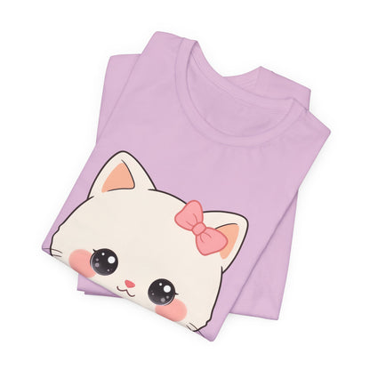 Kawaii Cat T-Shirt, Cozy Blanket Kitty for Cat Lovers