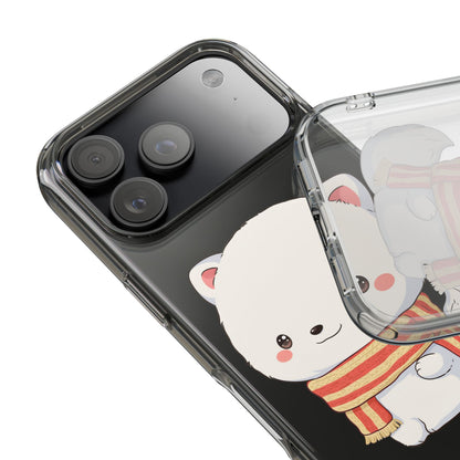 Kawaii Arctic Fox Phone Case, Cozy Christmas Scarf