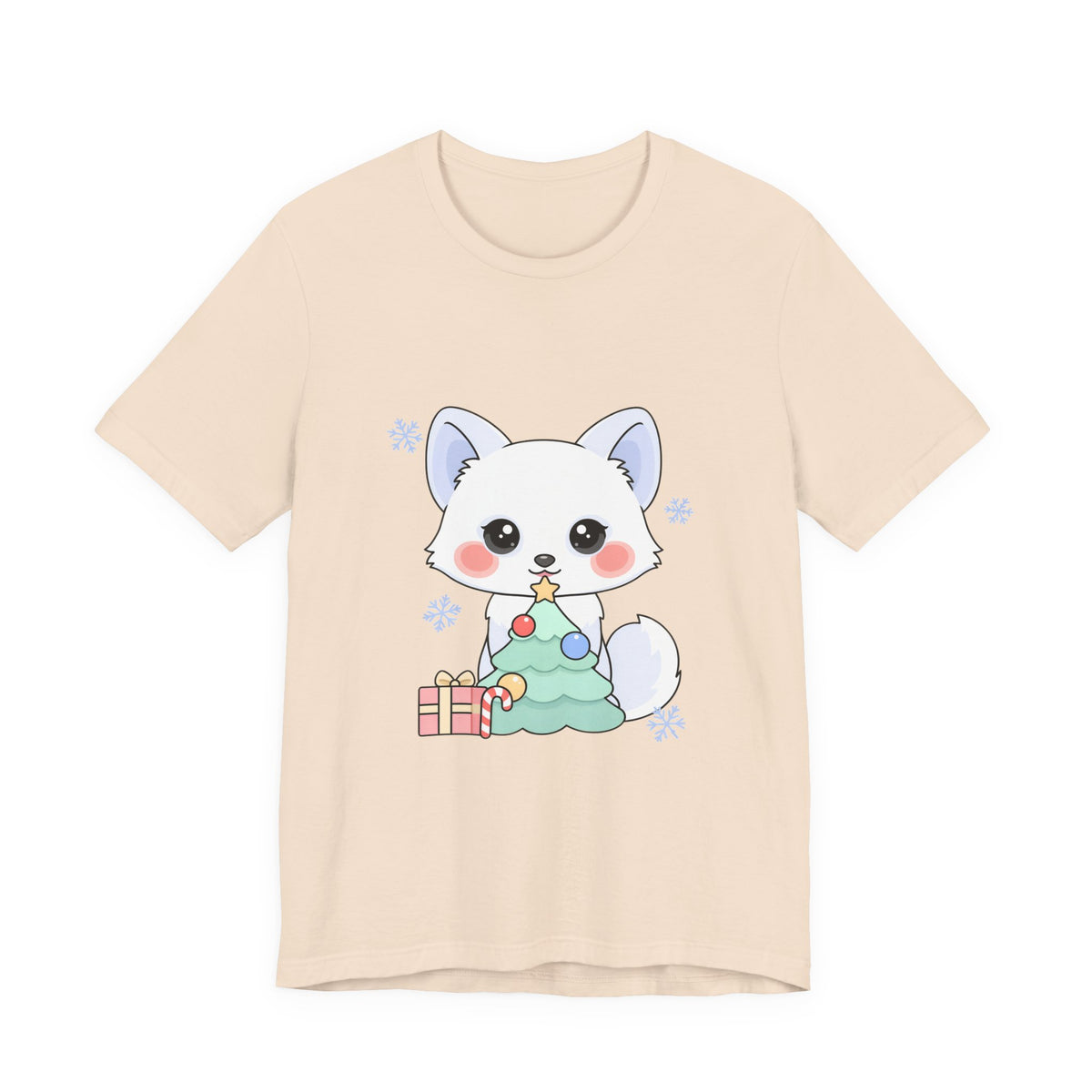 Kawaii Christmas Fox T-Shirt for Cozy Holiday Decorating