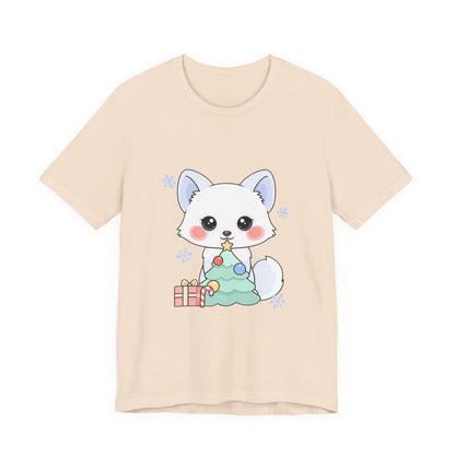 Kawaii Christmas Fox T-Shirt for Cozy Holiday Decorating