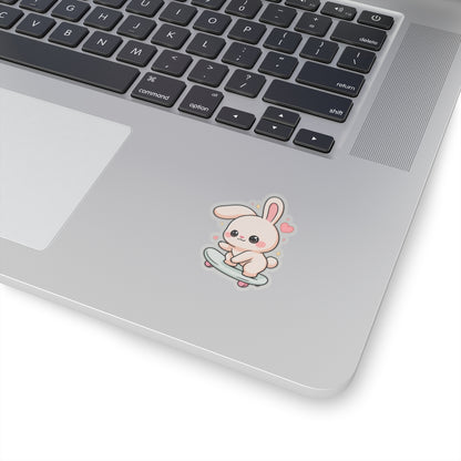 Kawaii Bunny Skateboard Sticker for Laptop and Journal