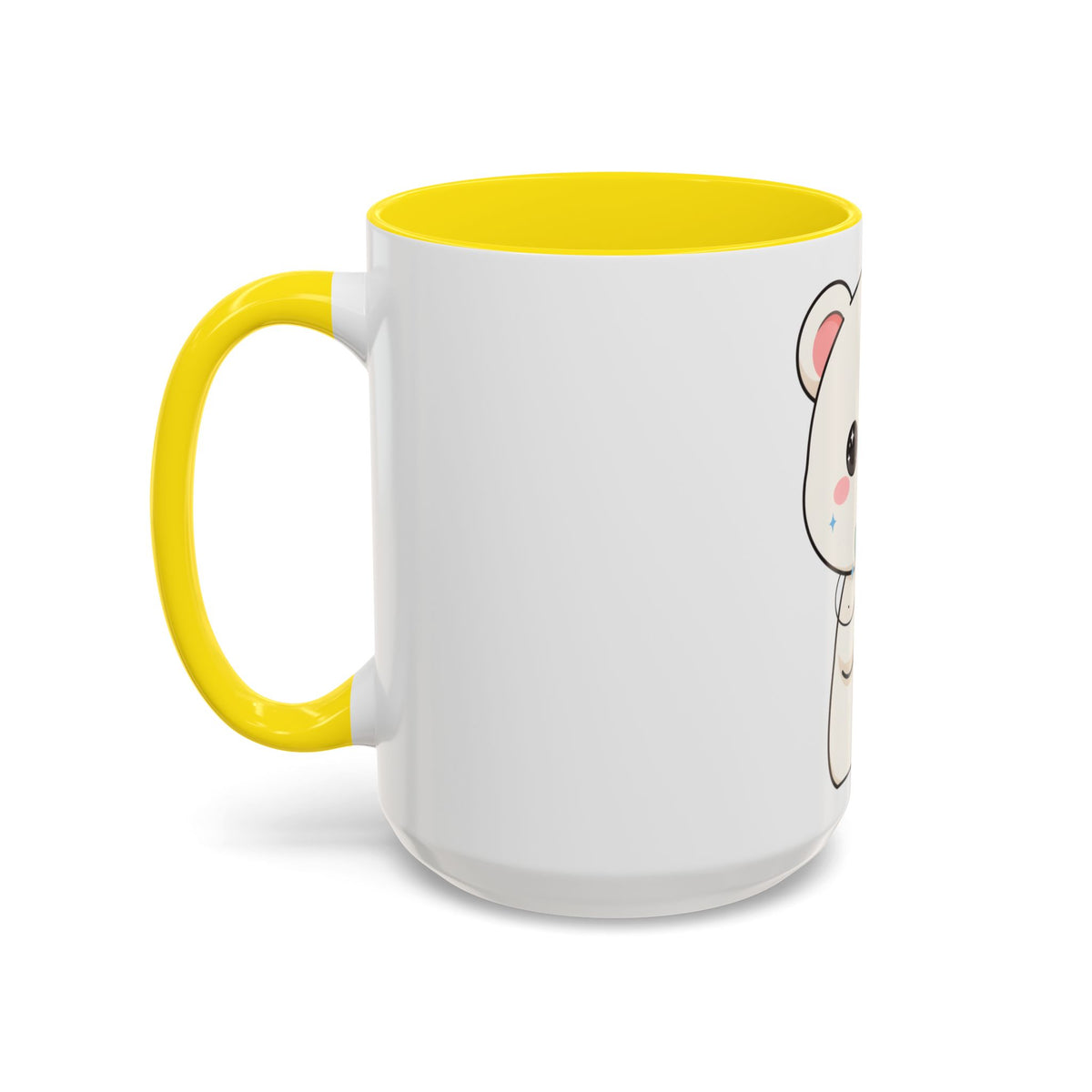 Kawaii Polar Bear Christmas Mug with Mistletoe