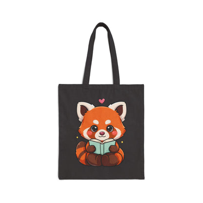 Red Panda Reading Tote Bag for Book Lovers