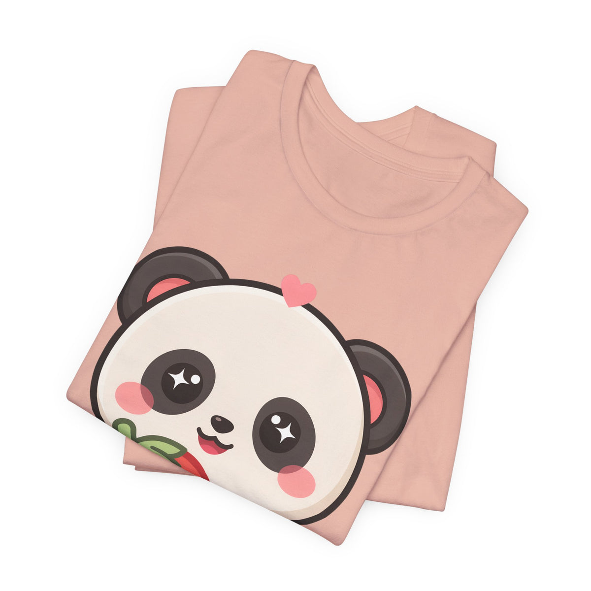 Kawaii Panda Strawberry T-Shirt – Sweet Chibi Animal Tee