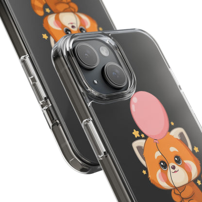 Kawaii Red Panda Clear Impact-Resistant Case with Balloon