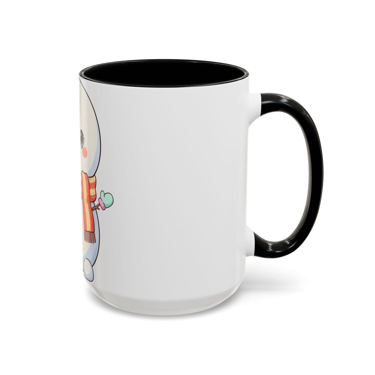 Kawaii Snowman Christmas Mug, Cute Holiday Accent Coffee Mug