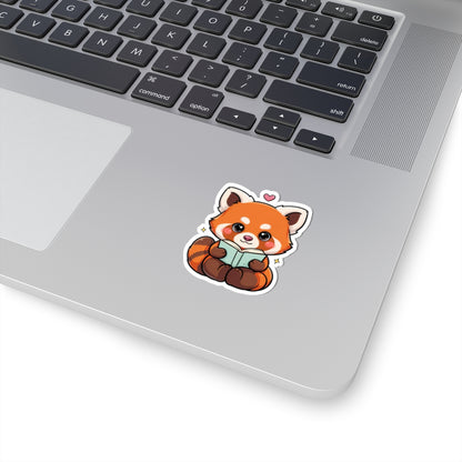 Reading Red Panda Kiss-Cut Sticker for Book Lovers
