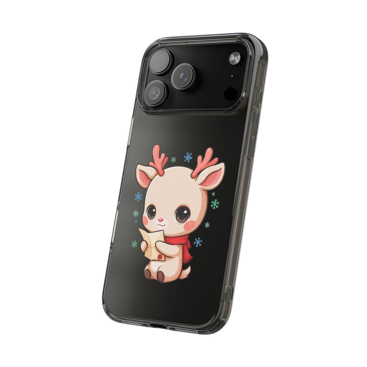 Christmas Reindeer Clear Impact-Resistant Phone Case