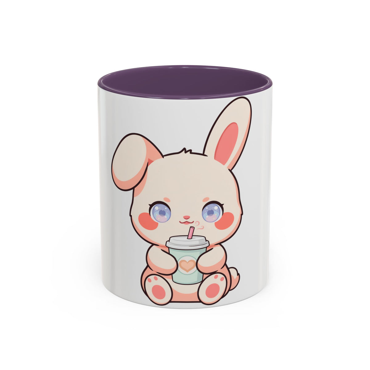 Kawaii Bunny Coffee Mug, Cute Latte Lover Accent Mug