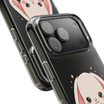 Kawaii Reading Bunny Clear Impact-Resistant Case