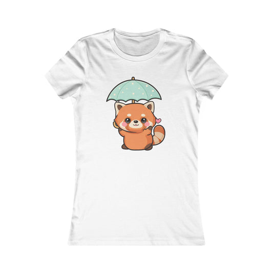 Kawaii Red Panda Women's Tee – Sweet Rainy Day Charm