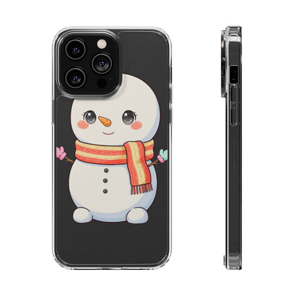 Kawaii Snowman Phone Case – Cute Christmas Clear Case