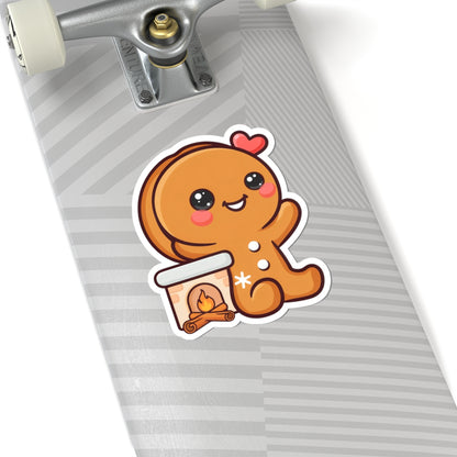 Kawaii Gingerbread Sticker for Cozy Holiday Cheer
