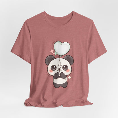 Kawaii Panda T-Shirt with Floating Balloon