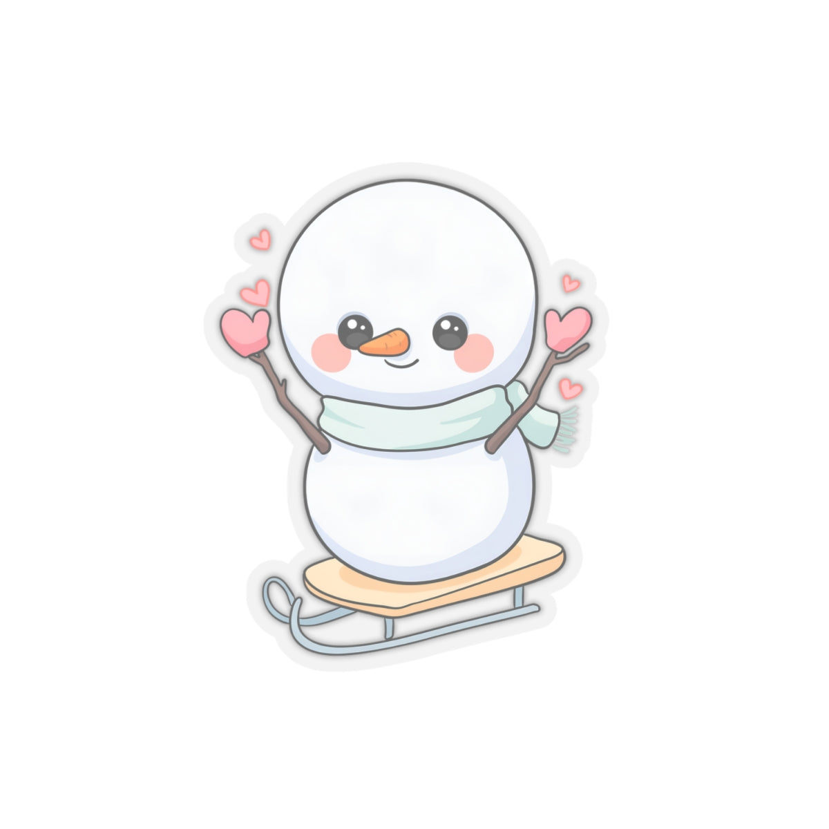 Kawaii Snowman Sticker for Cozy Winter Journals