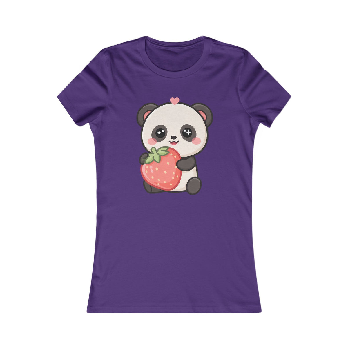 Kawaii Panda Strawberry Women's Tee for Cute Casual Outfits