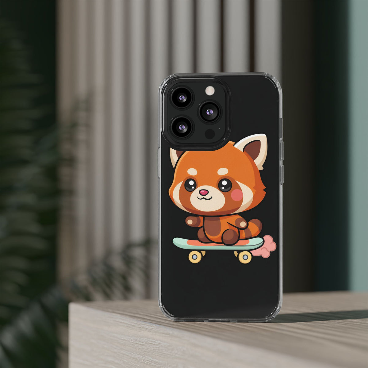 Red Panda Skateboard Phone Case, Cute Kawaii Style