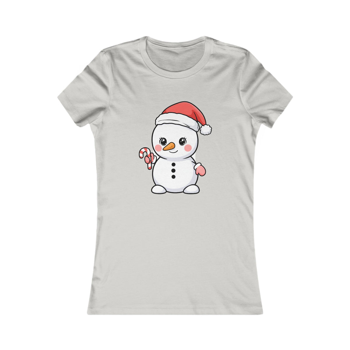 Kawaii Snowman Christmas Women's Tee for Holiday Cheer