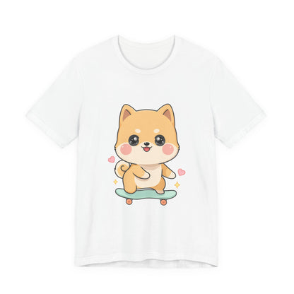 Kawaii Shiba Inu Skateboarder Tee for Dog Lovers