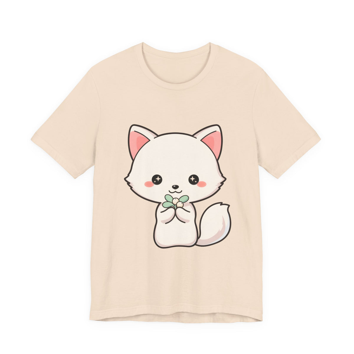 Christmas Fox T-Shirt, Cute Mistletoe Kawaii Tee