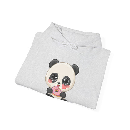 Kawaii Panda Hoodie, Cute Donut Lover Sweatshirt