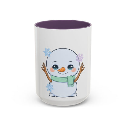 Kawaii Snowman Accent Coffee Mug for Winter Fans