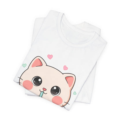 Kawaii Bubble Tea Cat T-Shirt for Cat and Boba Lovers