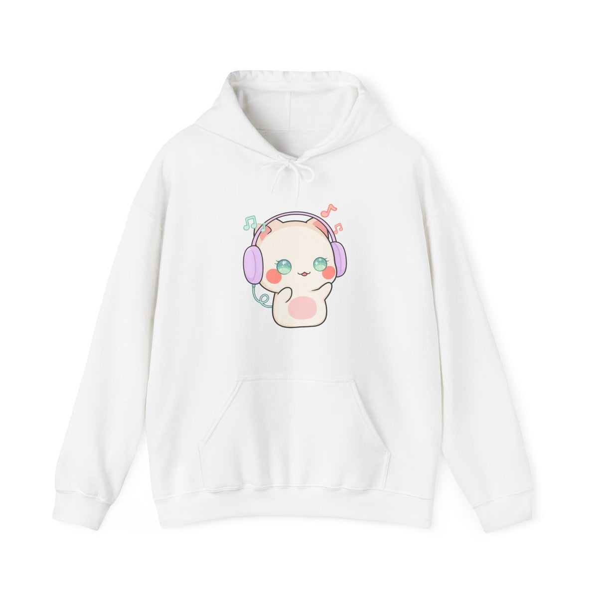 Kawaii Cat Hoodie for Cute Music Lovers