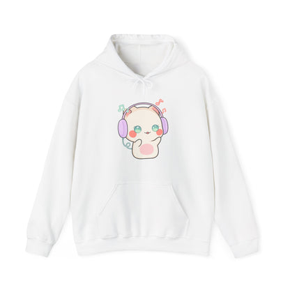 Kawaii Cat Hoodie for Cute Music Lovers