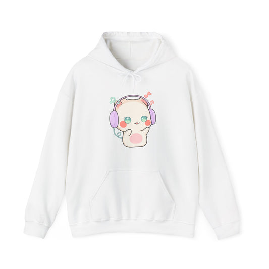 Kawaii Cat Hoodie for Cute Music Lovers